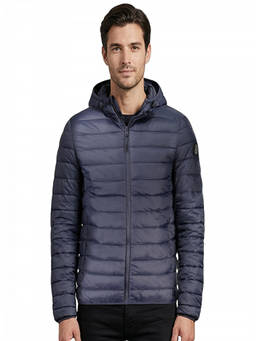 Cavalli Class - Navy Blue Logo Patch Quilted Jacket