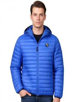 Cavalli Class - Light Blue Logo Patch Puffer Jacket