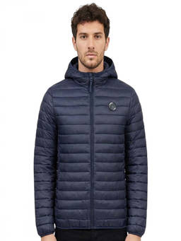 Cavalli Class - Navy Blue Logo Patch Puffer Jacket