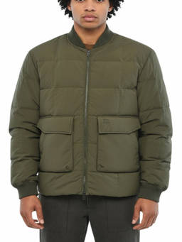 Woolrich - Green Quilted Band Collar Jacket