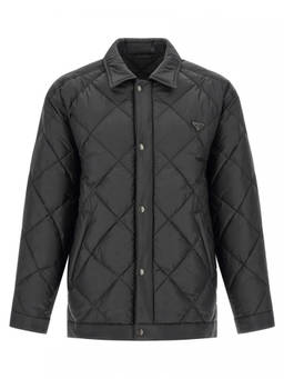 PRADA - Black Logo Quilted Jacket