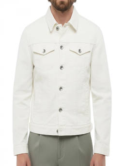 Brunello Cucinelli - White Shirt Collar Denim Jacket
