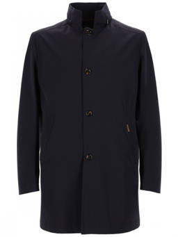 Moorer - Dark Blue Solid Parka Jacket
