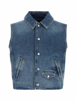 Givenchy - Denim Embroidered Logo Vest