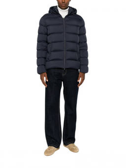 Herno - Blue Quilted Hood Jacket