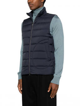 Herno - Blue Quilted Sleeveless Jacket