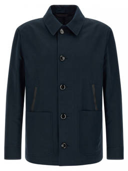 Brioni - Blue Shirt Collar Jacket