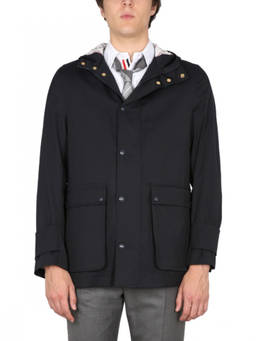 Thom Browne - Blue Solid Hood Jacket