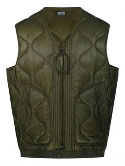 C.P. Company - Green Quilted V Neck Jacket