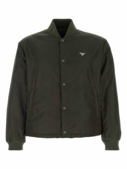 PRADA - Dark Green Logo Bomber Jacket