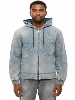 1989 STUDIO - Light Blue Zip Up Hood Jacket