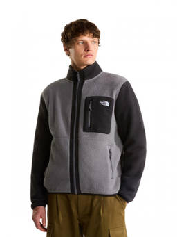 The North Face - Grey Mock Collar Logo Jacket