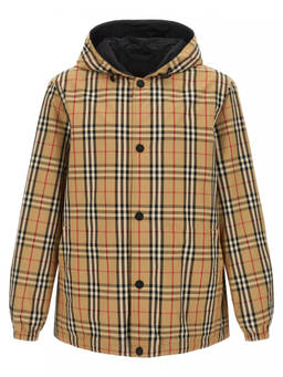 Burberry - Beige Check Hood Jacket