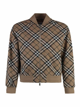 Burberry - Beige Check Bomber Jacket