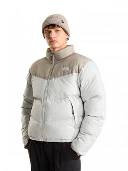 The North Face - Light Grey Quilted Logo Jacket