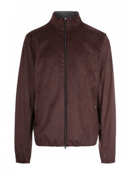 Herno - Brown Solid Mock Collar Jacket