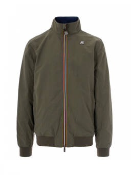 K-Way - Green Solid Band Collar Jacket