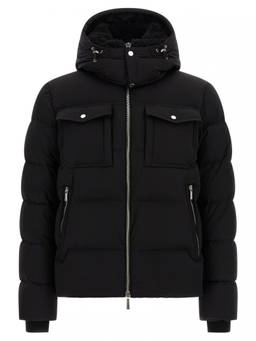 Moorer - Black Quilted Hood Jacket
