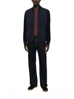 Boss - Dark Navy Solid Zip Up Jacket