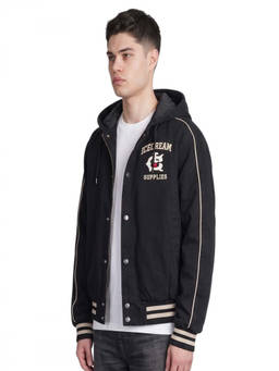 ICECREAM - Black Hooded Bomber Jacket