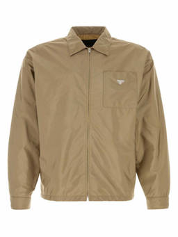 PRADA - Beige Logo Shirt Jacket