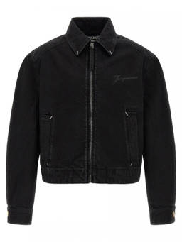 JACQUEMUS - Black Logo Shirt Collar Jacket