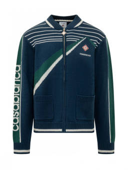 Casablanca - Navy Blue Zip-Up Jacket