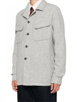 Tagliatore - Light Grey Textured Shirt Jacket