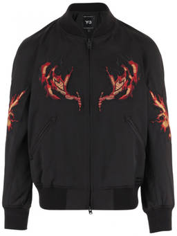 Y-3 - Black Graphic Bomber Jacket