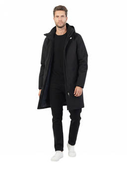 K-Way - Black Hooded Parka Jacket