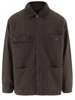 EMPORIO ARMANI - Brown Shirt Collar Jacket