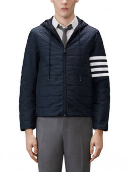 Thom Browne - Dark Navy Quilted Hood Jacket