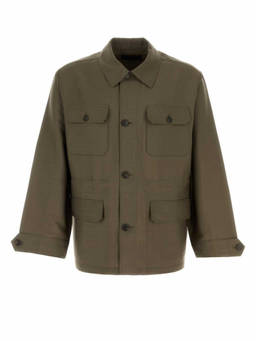 PRADA - Olive Shirt Collar Jacket