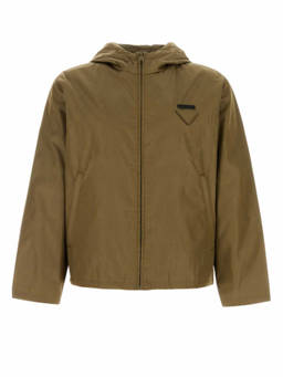 PRADA - Khaki Logo Hood Jacket