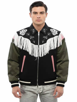 Dsquared2 - Black Shirt Collar Varsity Jacket