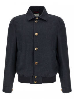 Brunello Cucinelli - Dark Navy Textured Jacket