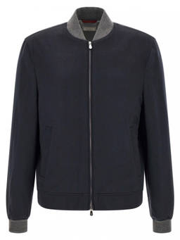Brunello Cucinelli - Dark Blue Bomber Jacket