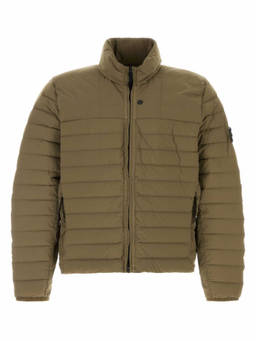 Stone Island - Green Quilted Mock Collar Jacket