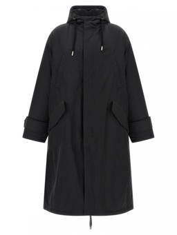 AMI Paris - Dark Grey Hooded Long Jacket