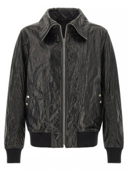 Rick Owens - Black Textured Leather Jacket