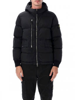 Stone Island - Black Quilted Hood Jacket