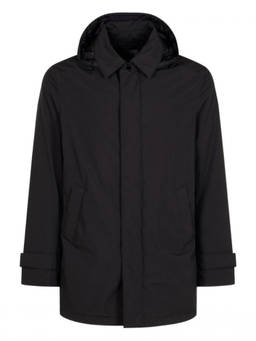 Herno - Black Midi Hooded Jacket