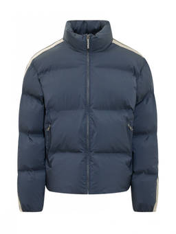 Palm Angels - Blue Solid Mock Collar Jacket