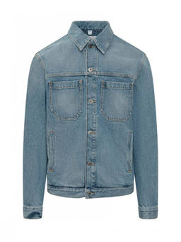OFF-WHITE - Light Blue Solid Shirt Collar Jacket