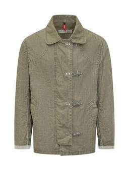 Fay - Green Solid Shirt Collar Jacket