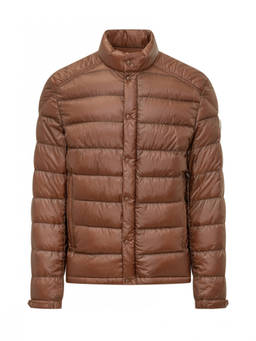 Moncler - Brown Quilted Mock Collar Jacket