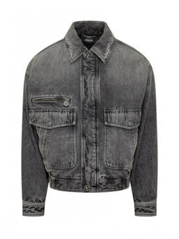 Versace - Black Solid Shirt Collar Jacket