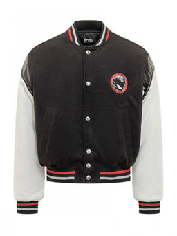 GCDS - Black Color Block Band Collar Jacket