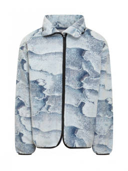 Bonsai - Light Blue Abstract Shirt Collar Jacket