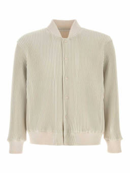Issey Miyake - Off White Polyester Bomber Jacket